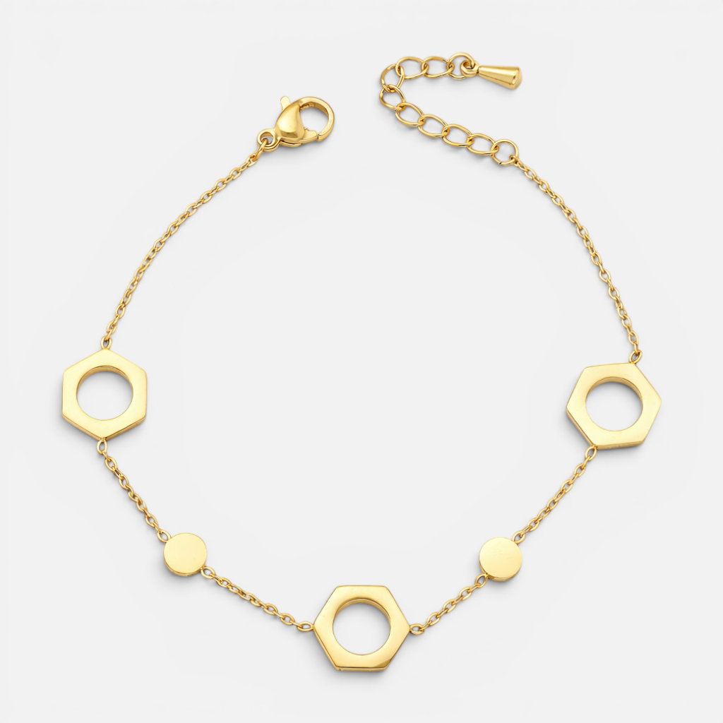 Pulsera Hexágono Círculos