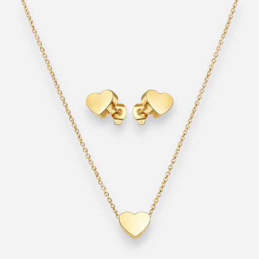 Set Collar y Aros Corazón 7 mm