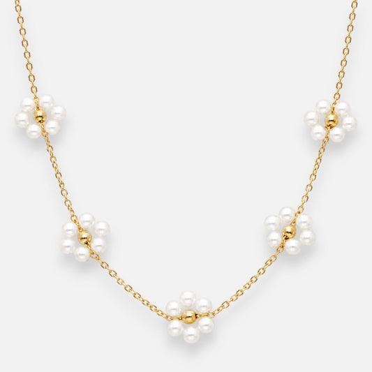 Collar Esferas Flores de Perlas