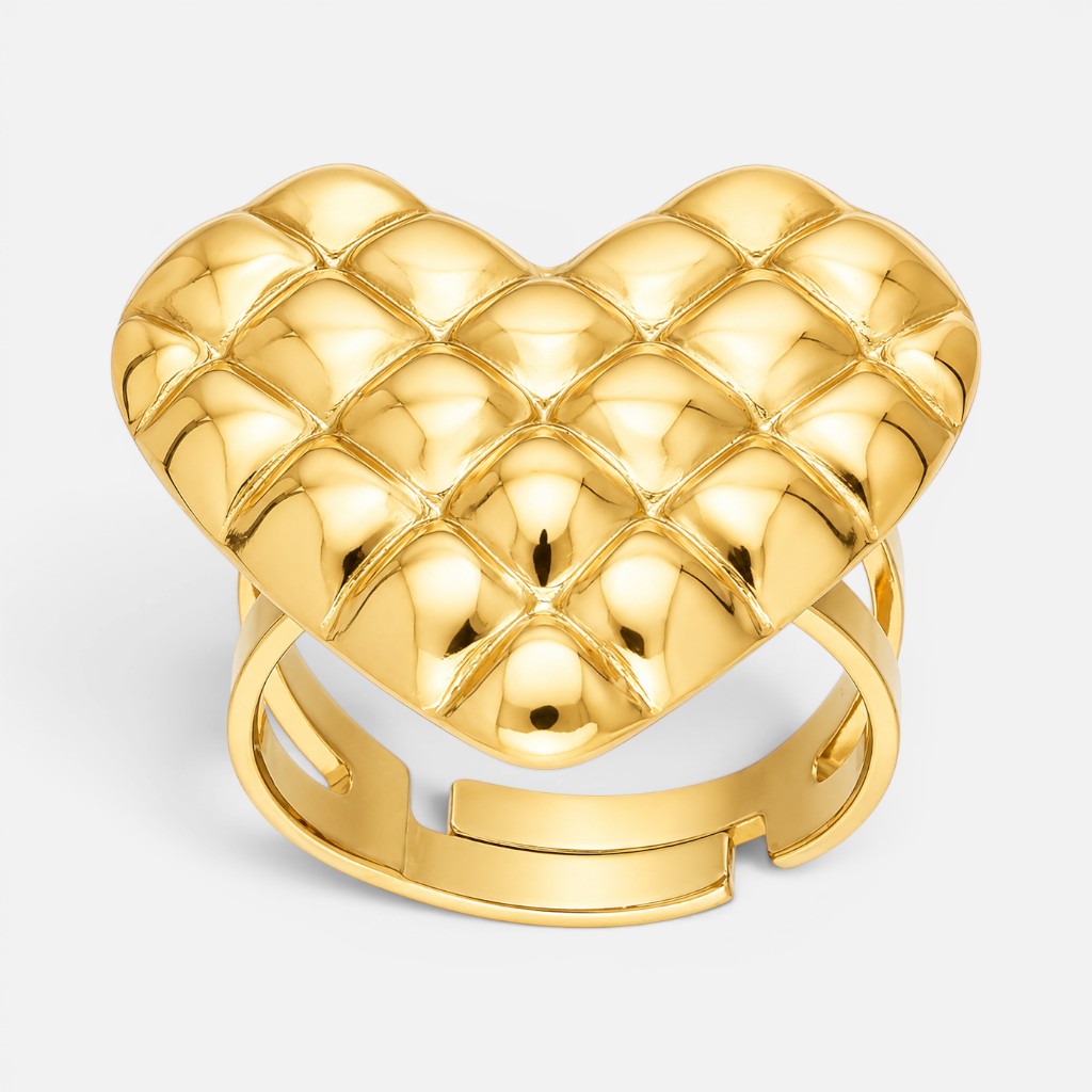 Anillo Ajustable Corazón Chunky