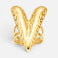 Anillo Ajustable Corazón Chunky Facetado
