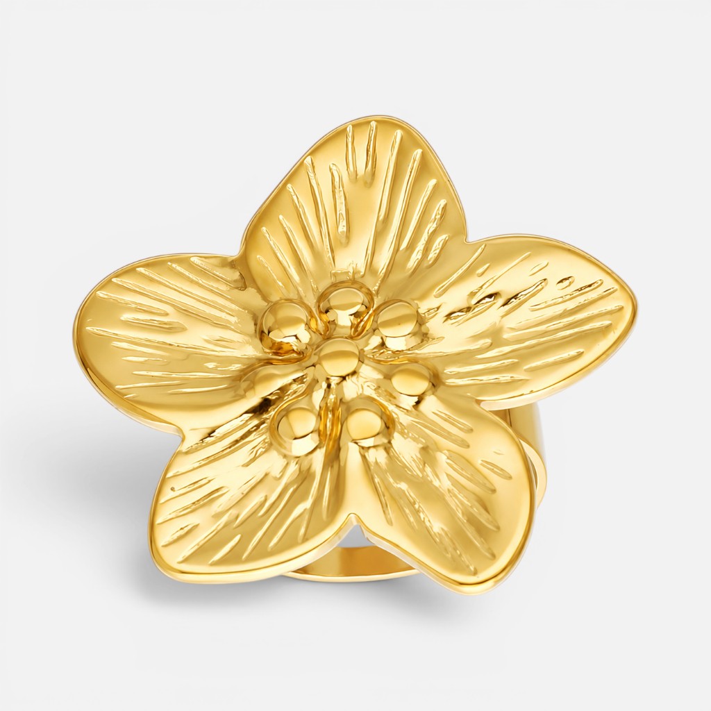 Anillo Ajustable Flor Chunky