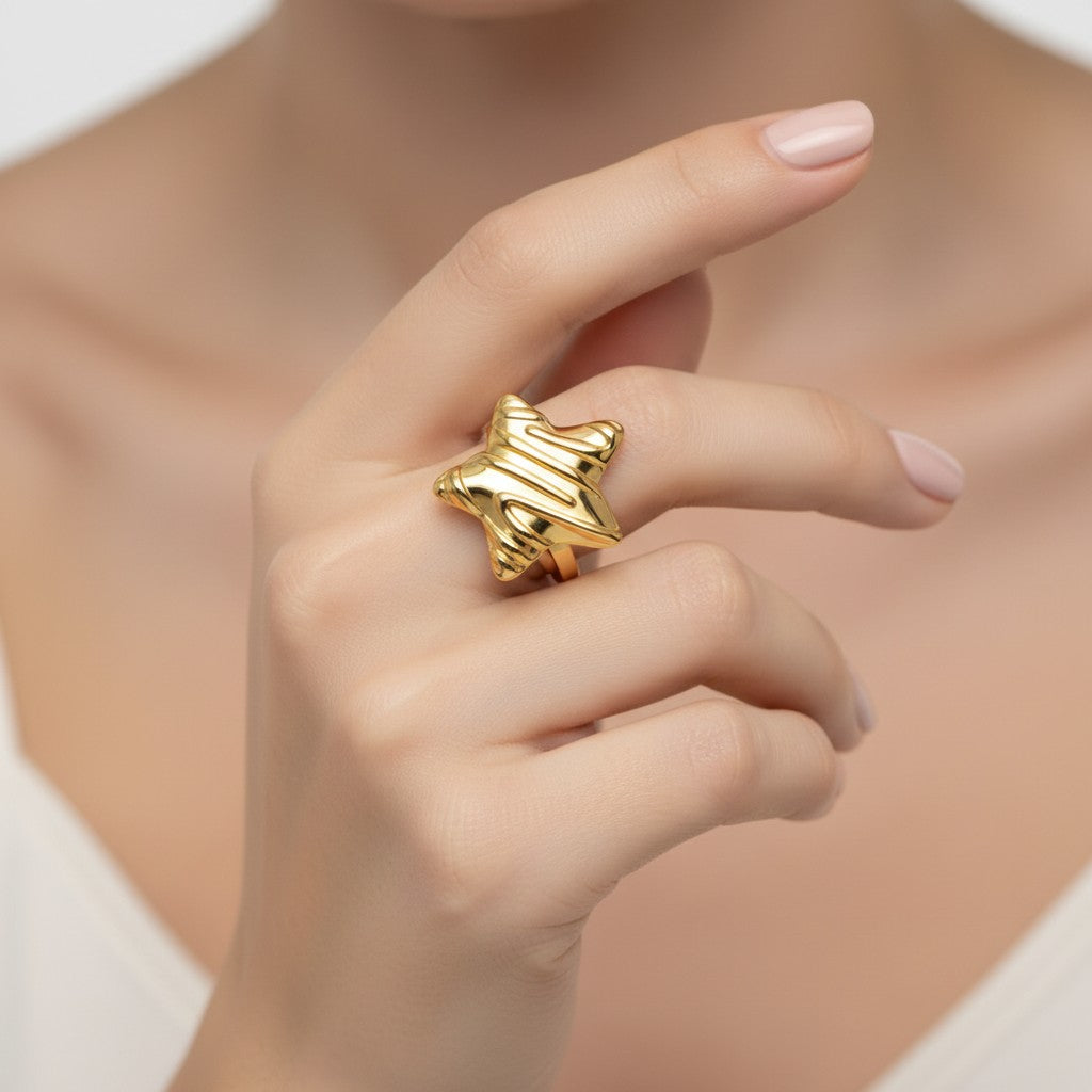 Anillo Maxi Estrella Facetada