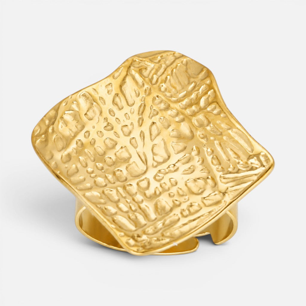 Anillo Ajustable Figura Abstracta Facetada