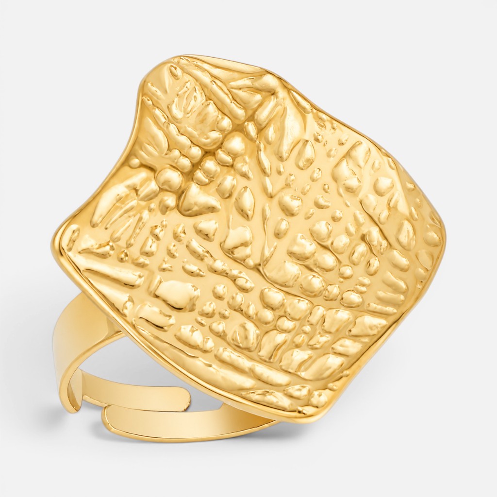 Anillo Ajustable Figura Abstracta Facetada