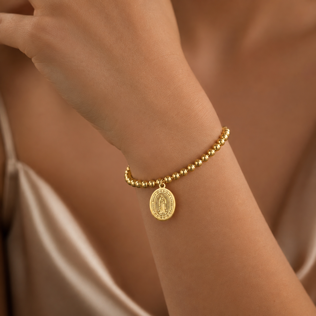 Pulsera Esferas Virgen de Guadalupe