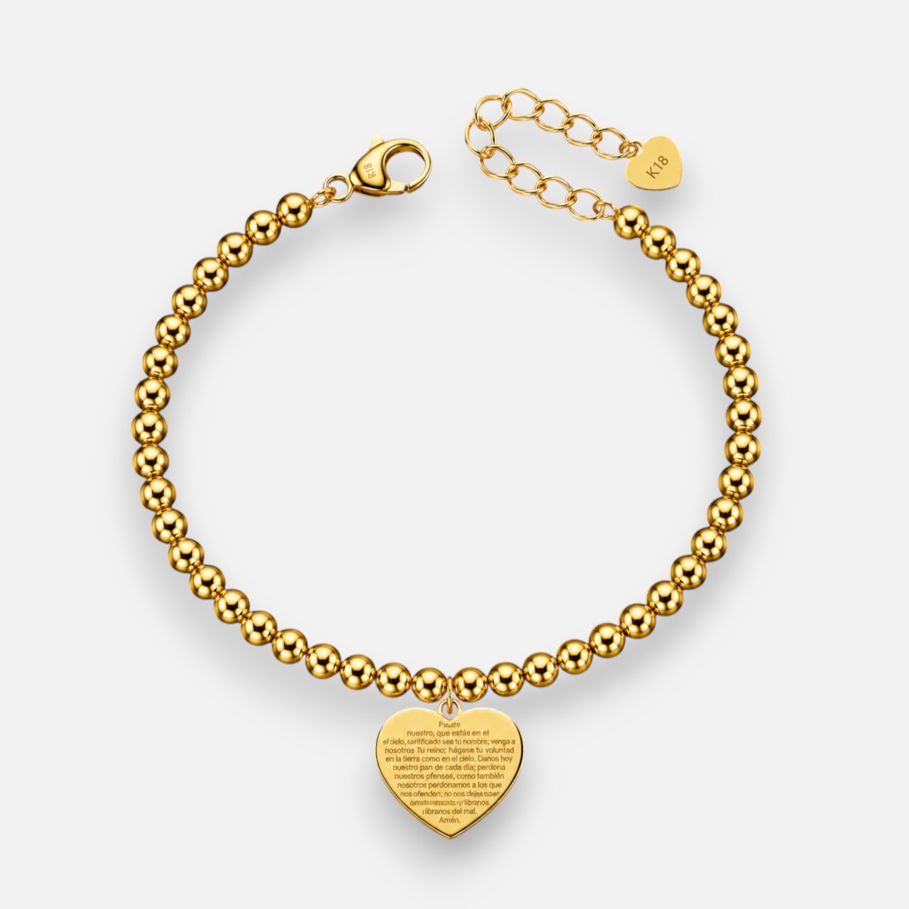 Pulsera Esferas Corazón Padre Nuestro