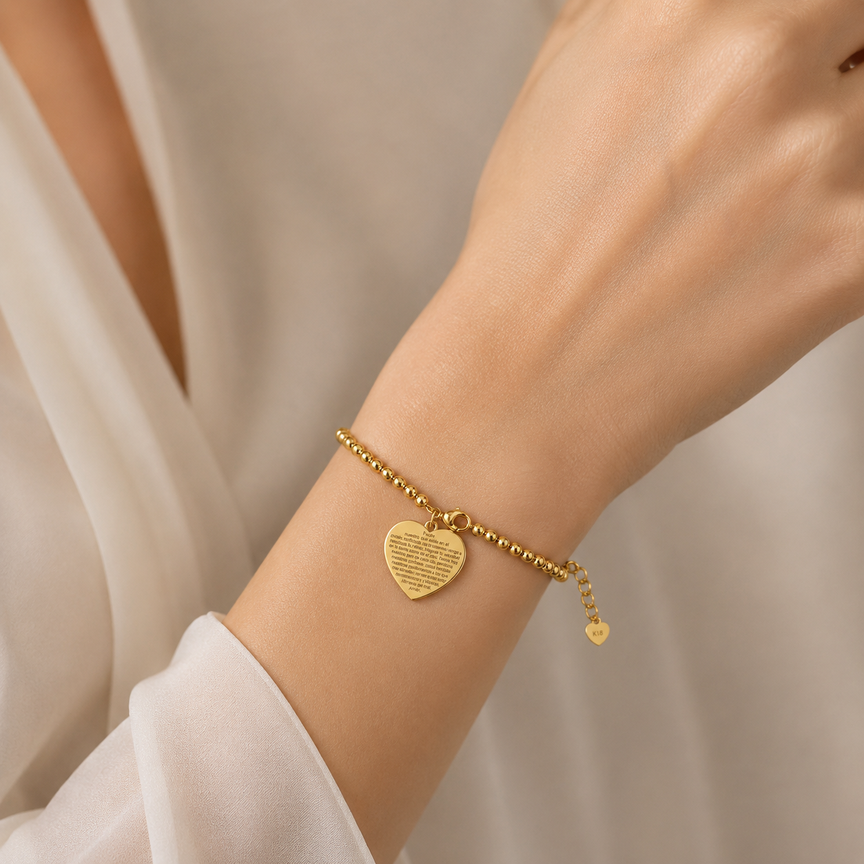 Pulsera Esferas Corazón Padre Nuestro