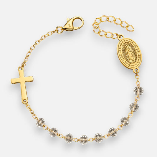 Pulsera Denario Virgen de Guadalupe Cristales