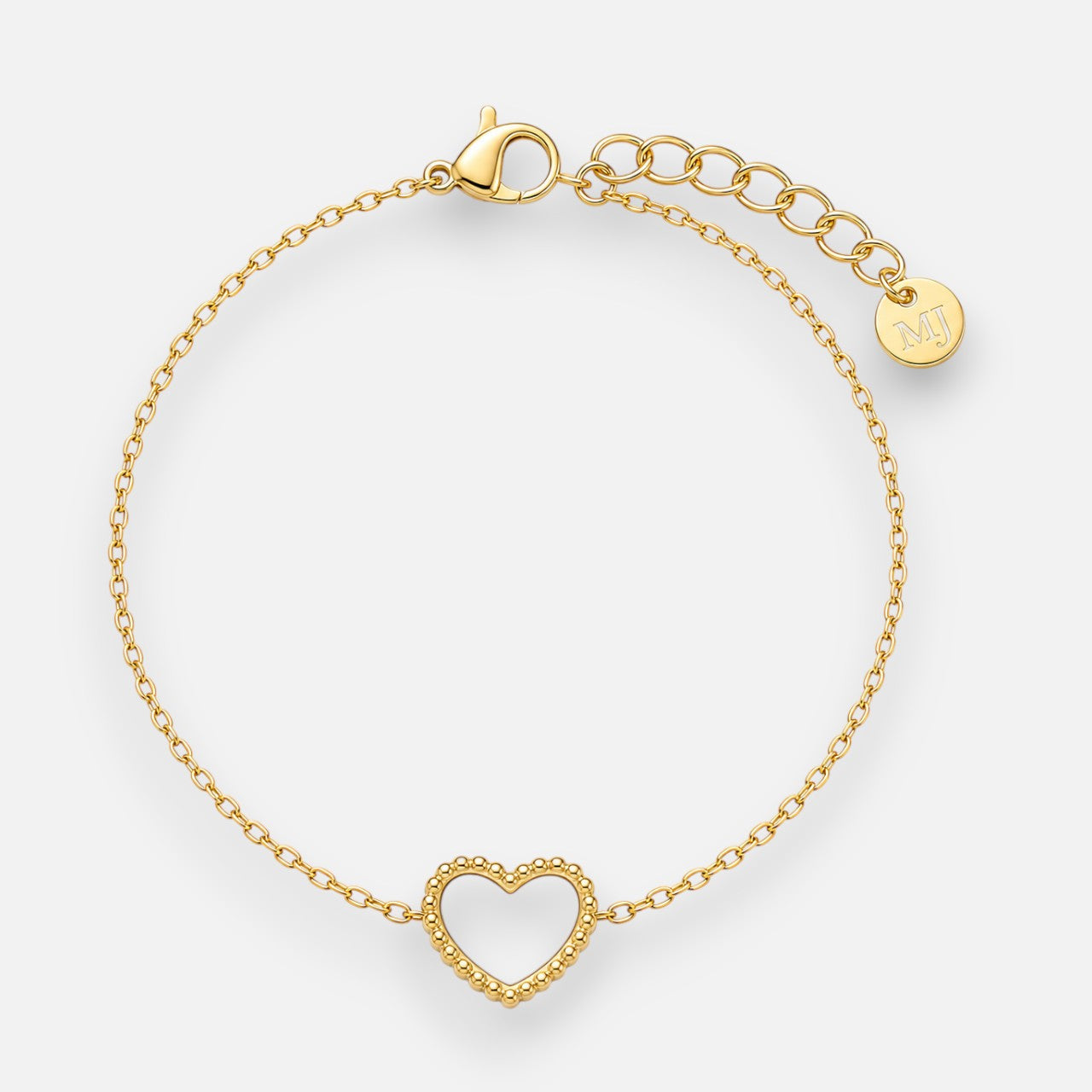 Pulsera Corazón Nácar Blanco