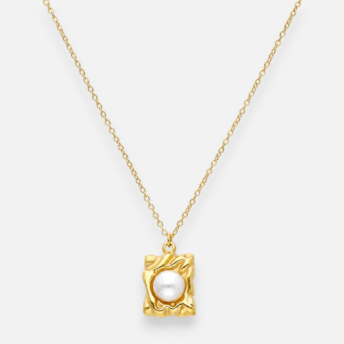 Collar Figura Abstracta Perla