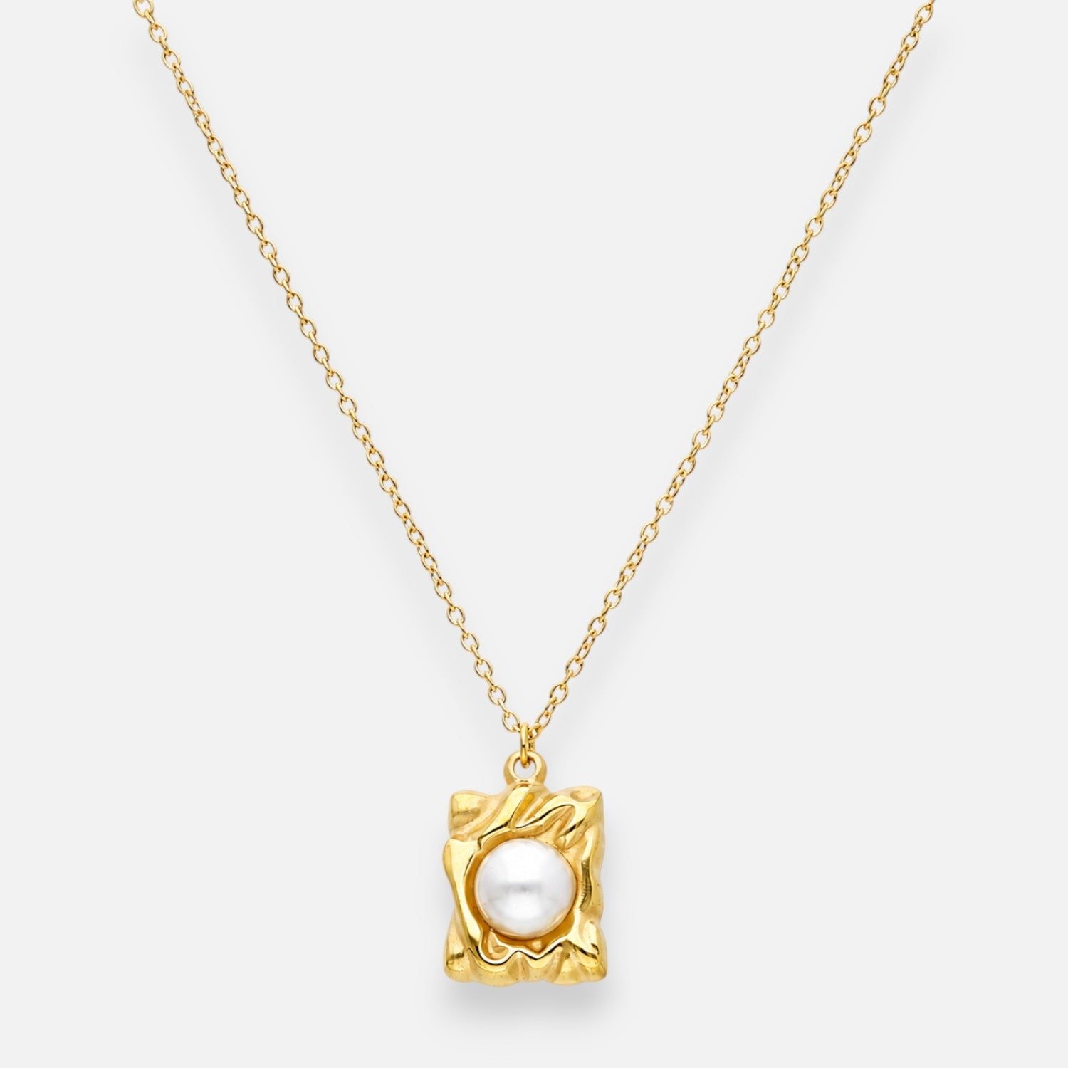 Collar Figura Abstracta Perla