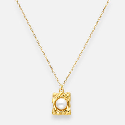 Collar Figura Abstracta Perla