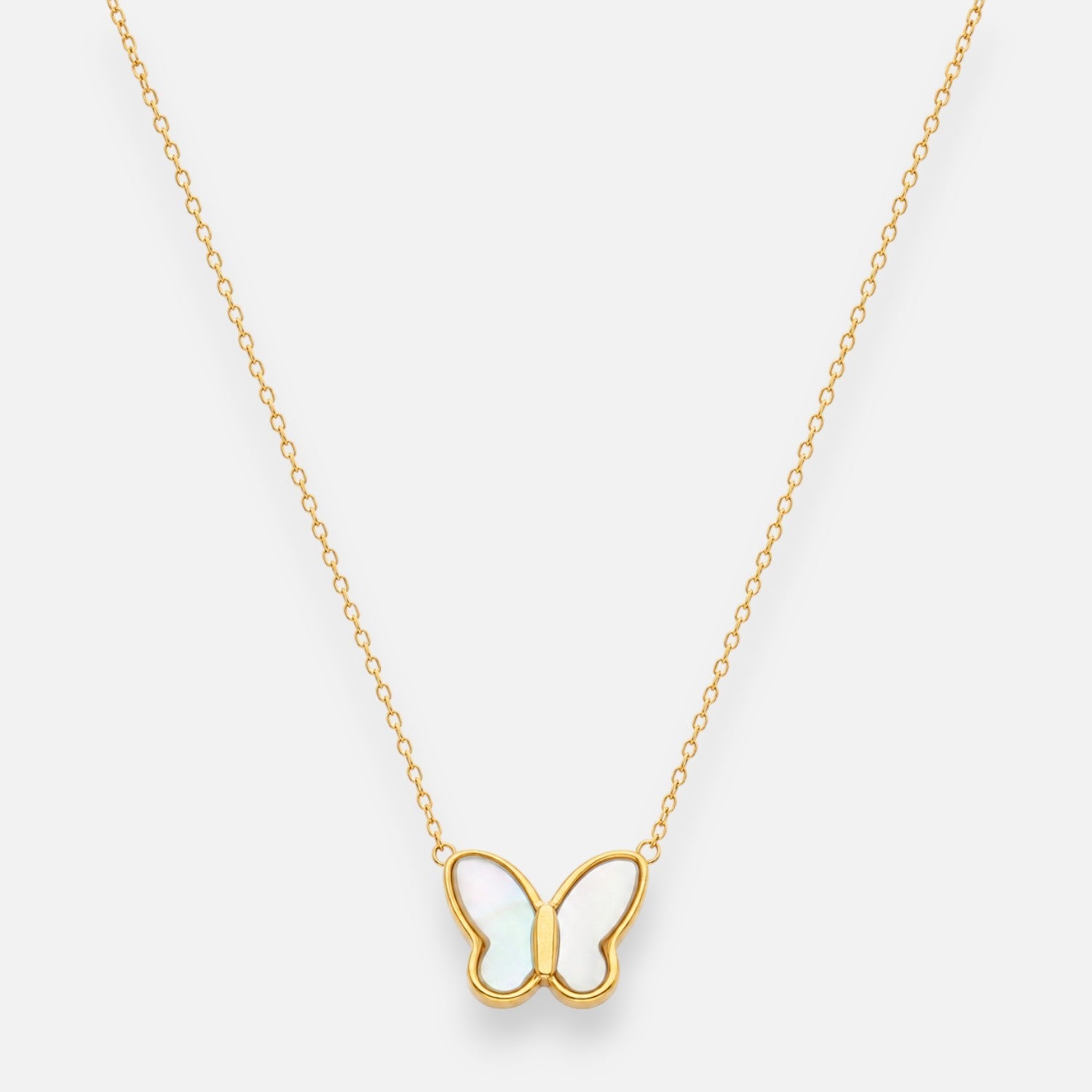 Collar Mariposa Nácar Blanco