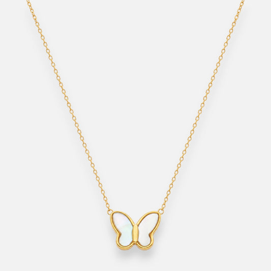 Collar Mariposa Nácar Blanco