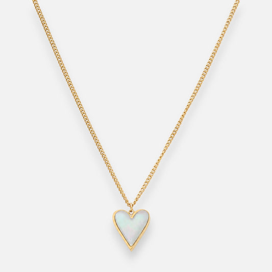 Collar Corazón Nácar Blanco