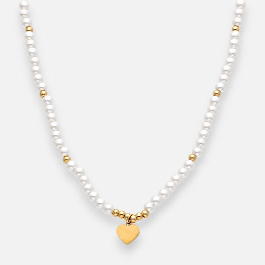 Collar Perlas Corazón Nácar
