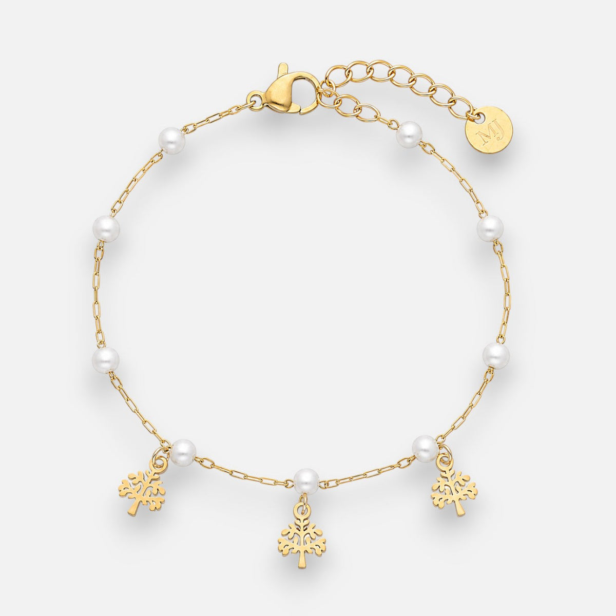 Pulsera Corazones Perlas
