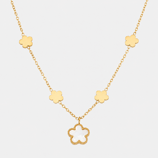 Collar Flores Nácar Blanco