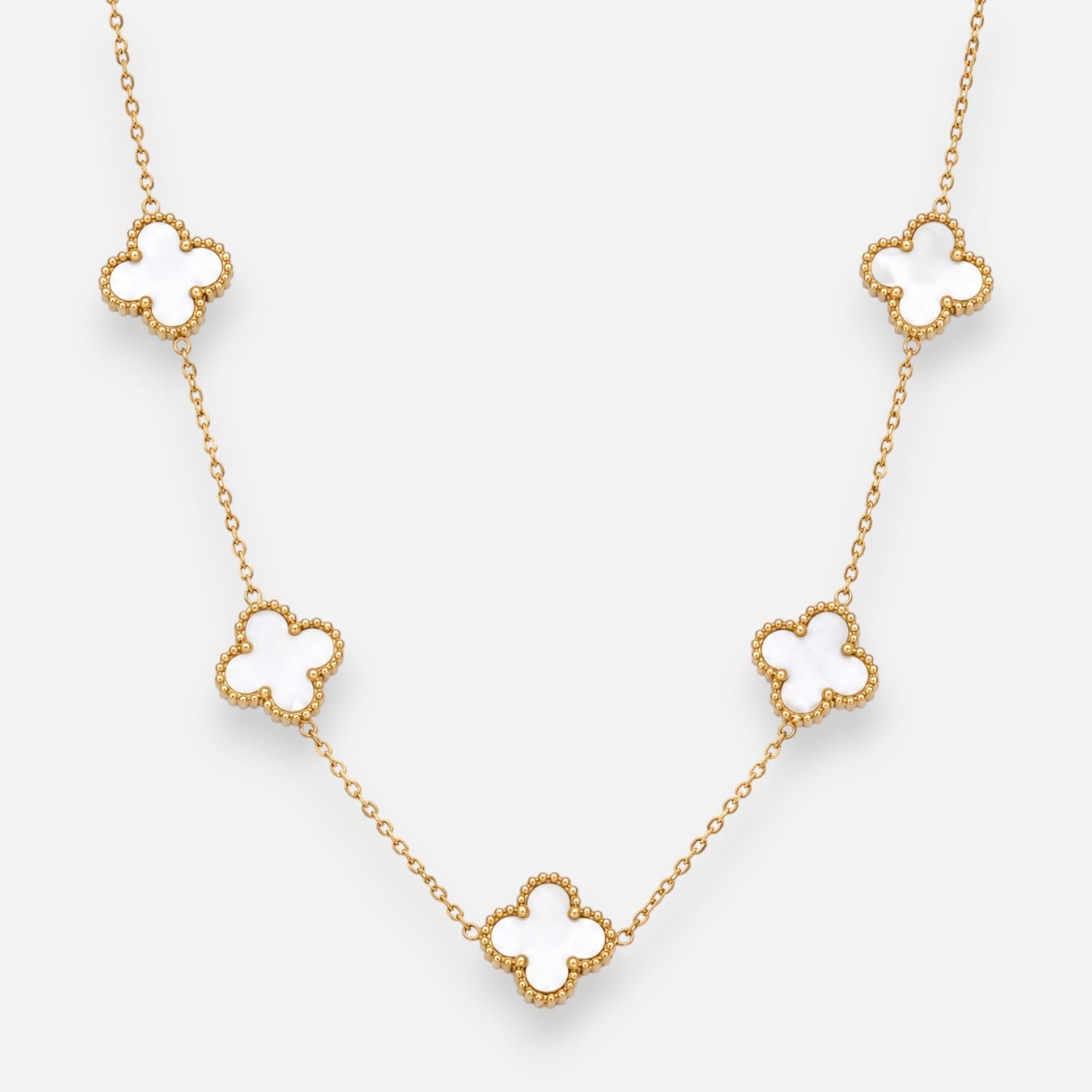 Collar Trébol de la Suerte Nácar
