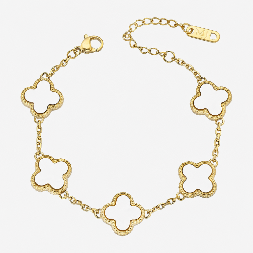 Pulsera Trébol de la Suerte Nácar
