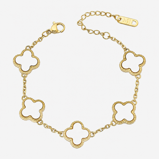 Pulsera Trébol de la Suerte Nácar