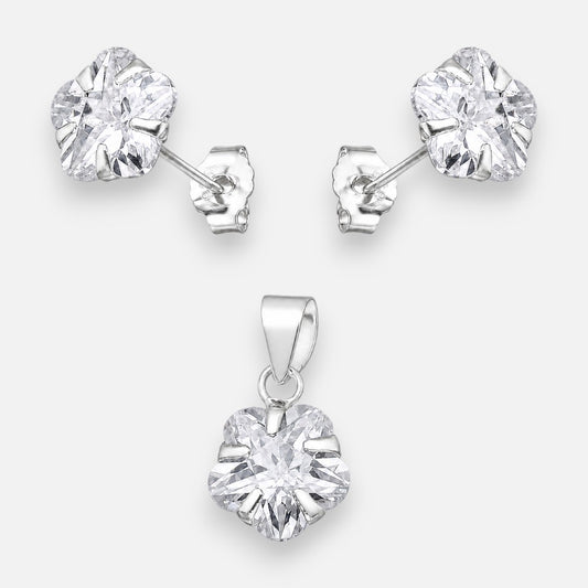 Conjunto Flor Circón 8 mm