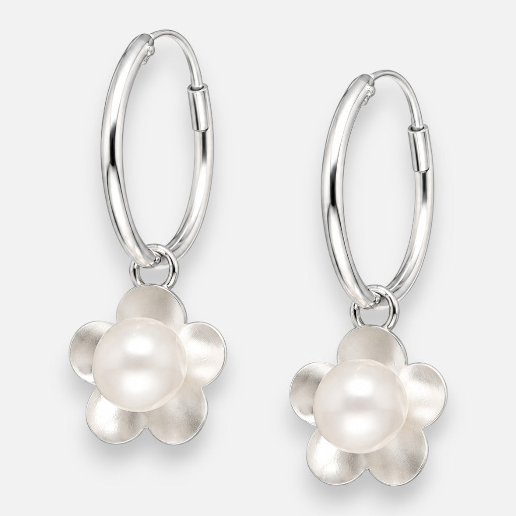 Argolla Flor Perla 16 mm