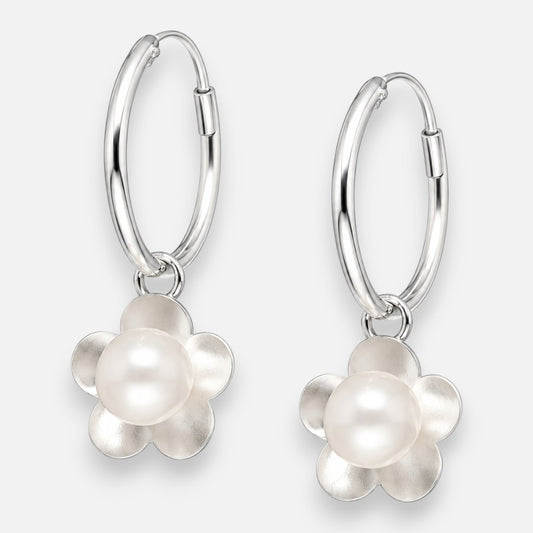 Argolla Flor Perla 16 mm