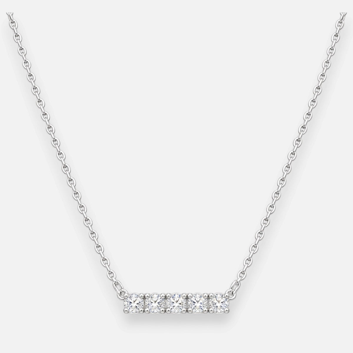 Collar Moissanitas lineales 3 mm