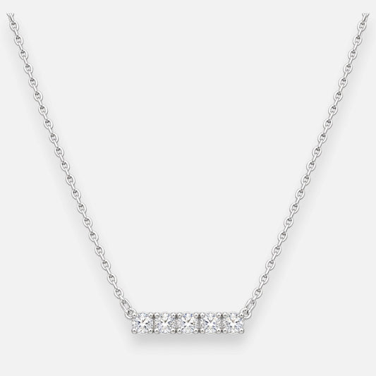 Collar Moissanitas lineales 3 mm