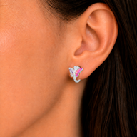 Argolla Huggie Mariposa Circones Amatista 13 mm