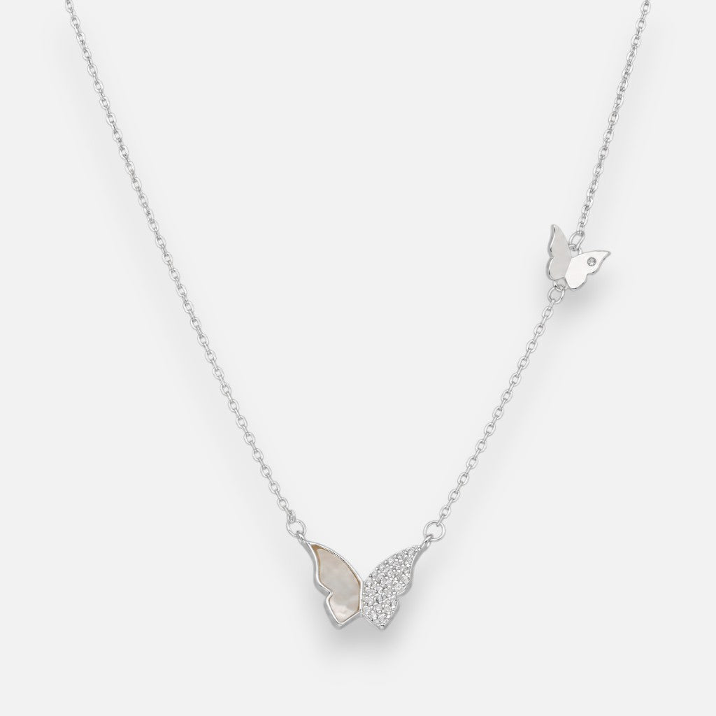 Collar Mariposas Nacar Circones
