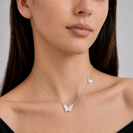 Collar Mariposas Nacar Circones