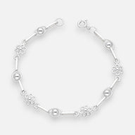 Pulsera Flores Ovalos Esferas