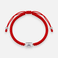 Pulsera Hilo Rojo Ajustable Circón Baguette