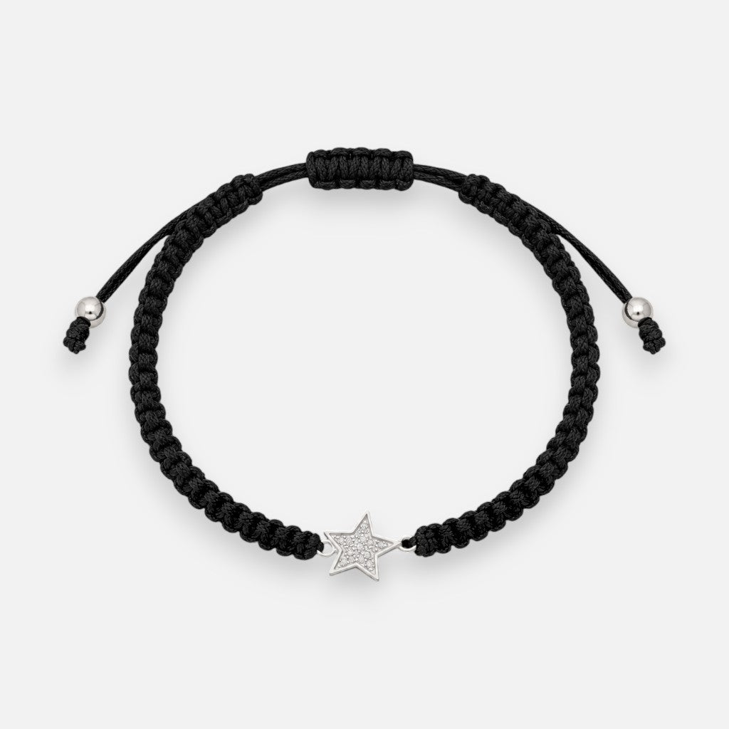 Pulsera Hilo Negro Ajustable Estrella Circones