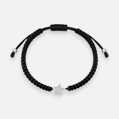 Pulsera Hilo Negro Ajustable Estrella Circones