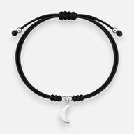 Pulsera Hilo Negro Ajustable Media Luna
