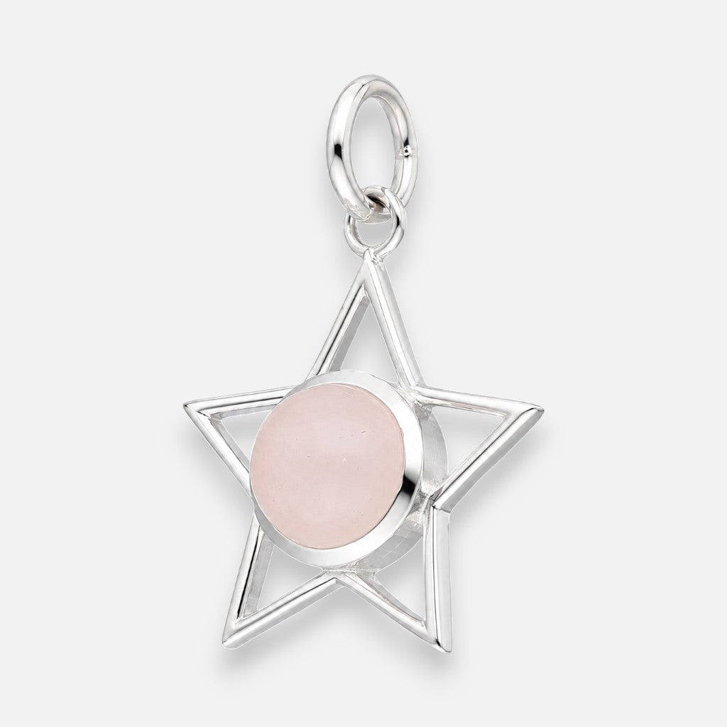 Colgante Estrella Cuarzo Rosado