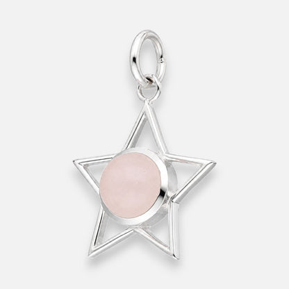 Colgante Estrella Cuarzo Rosado