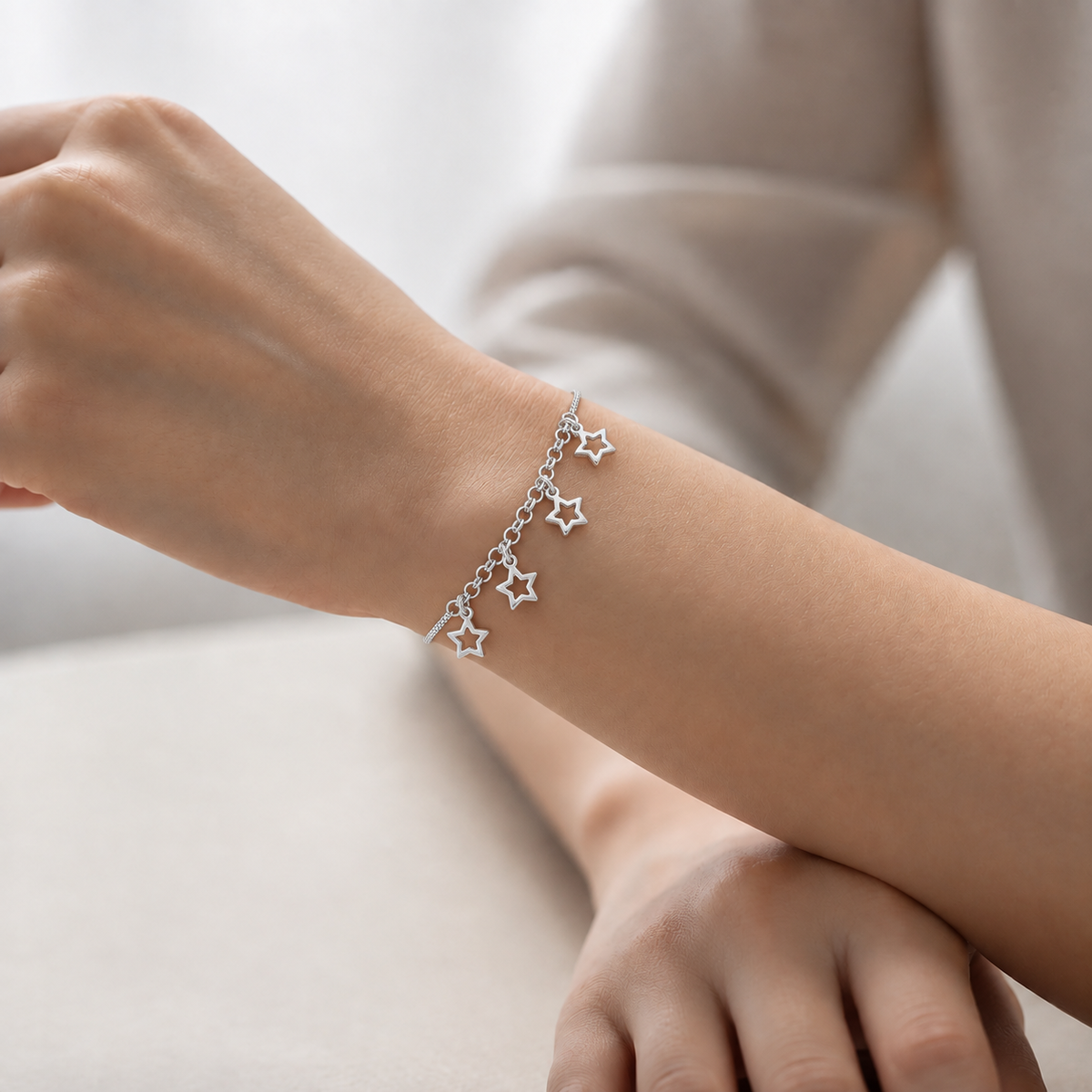 Pulsera Veneciana Rolo Estrellas