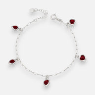 Pulsera Tradicional Corazones Rubí