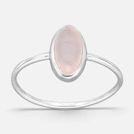Anillo Ovalado Cuarzo Rosa