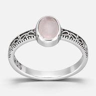 Anillo Etnico Cuarzo Rosa