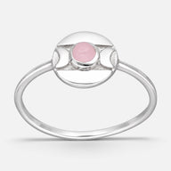 Anillo Fases Lunares Cuarzo Rosa