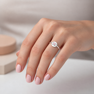 Anillo Fases Lunares Cuarzo Rosa