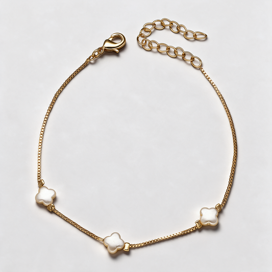 Pulsera Veneciana Trébol de la Suerte Nacar
