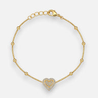 Pulsera Veneciana Esferas Corazón Circones