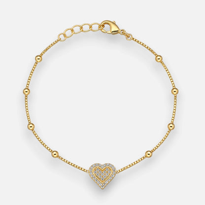 Pulsera Veneciana Esferas Corazón Circones